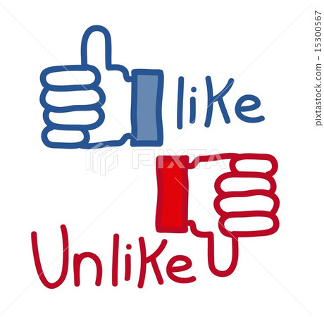 like and unlike icons over white background vector 15300567