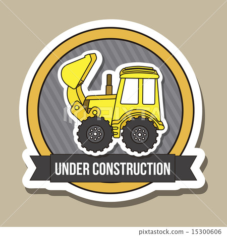 excavator cartoon over brown background vector illustration 15300606