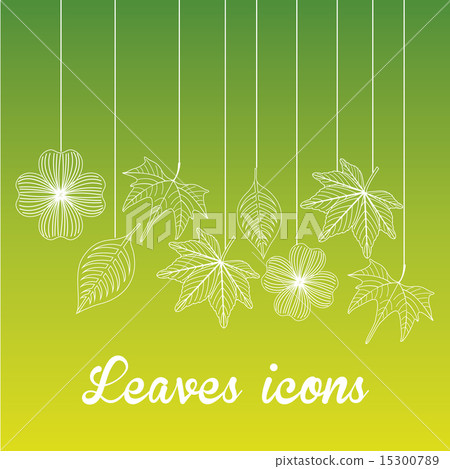 leaves holding over green background vector illustration 15300789