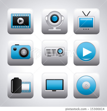 video icons over gray background vector illustration 15300814