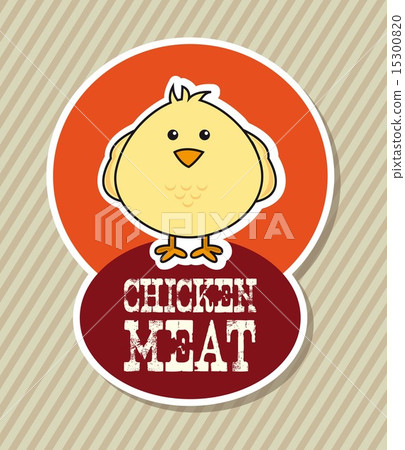 chicken label over beige background vector illustration 15300820