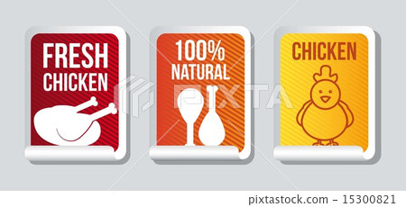 chicken label over gray background vector illustration chicken label over gray background vector illustration 15300821