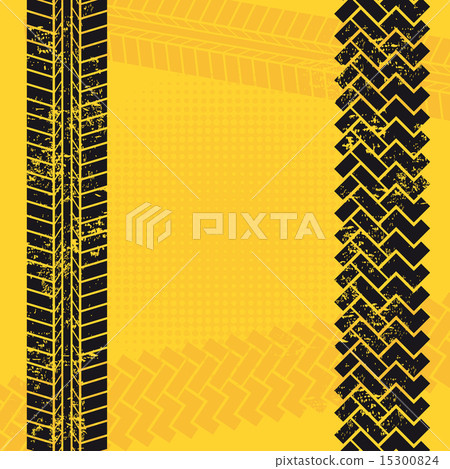 tire tracks over yellow background vector illustration 15300824