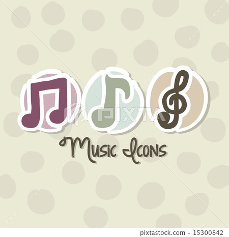 Music Icons Over Beige Background Vector Stock Illustration