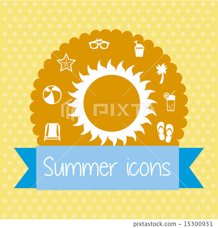 summer icons over yellow background vector illustration summer icons over yellow background vector illustration 15300931
