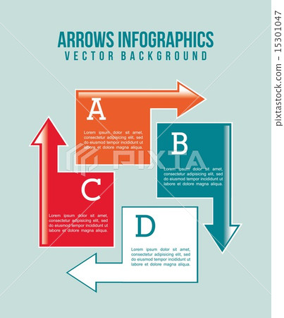 arrows infographics over blue background vector illustration arrows infographics over blue background vector illustration 15301047