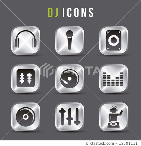 dj icons over gray background vector illustration dj icons over gray background vector illustration 15301111