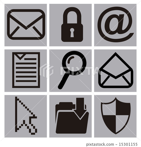 email icons over gray background vector illustration 15301155