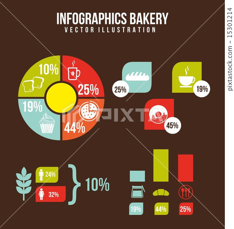 bakery infographics over brown background vector 15301214