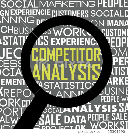 competitor analysis illustration with words... - Stock Illustration ...