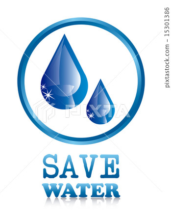 save water over white background vector illustration 15301386