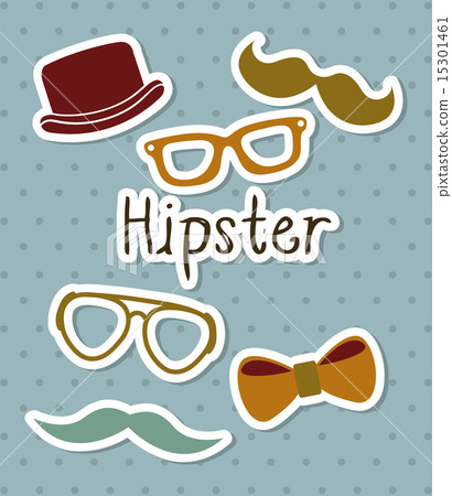 hipster elements over blue background vector illustration hipster elements over blue background vector illustration 15301461