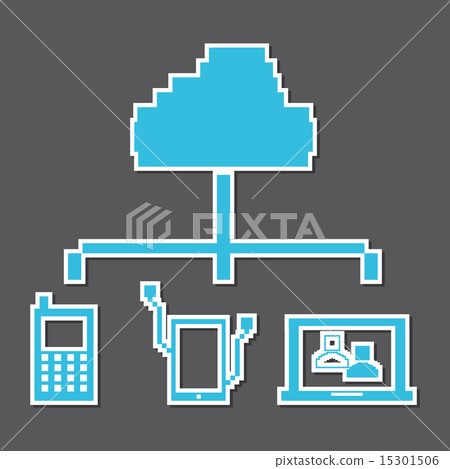 technological pixel design over gray background vector illustrat 15301506