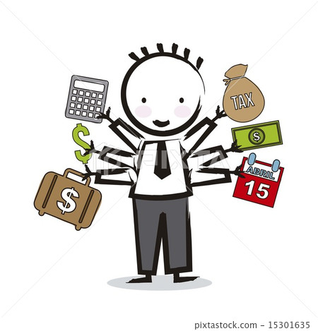 businessman cartoon tax icons drawing vector illustration businessman cartoon tax icons drawing vector illustration 15301635