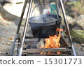 Dutch oven on fire 15301773
