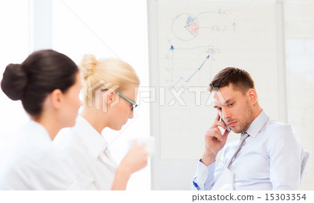 stressed male boss on business meeting 15303354