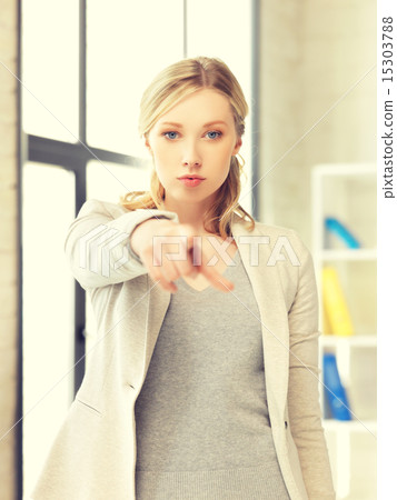 businesswoman pointing her finger 15303788