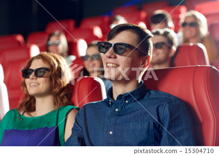 happy friends watching movie in 3d theater happy friends watching movie in 3d theater 15304710