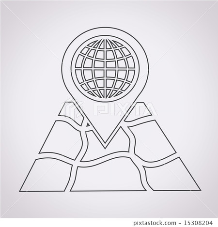 pointer with Map icon pointer with Map icon 15308204