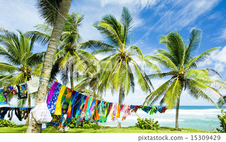 typical fabrics, Bathsheba, East coast of Barbados 15309429