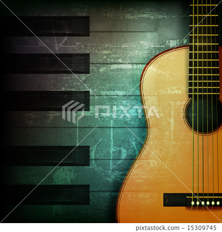 abstract grunge background with acoustic guitar 15309745