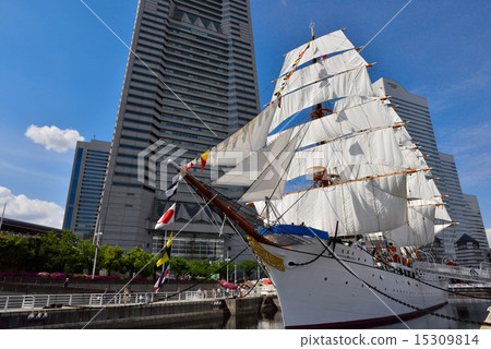 總帆展帆和滿碗裝飾日本圓 15309814