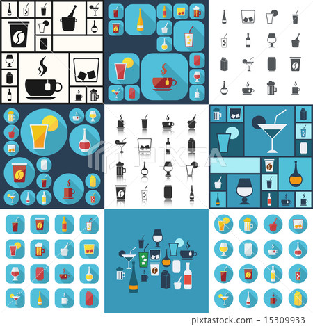 Flat modern design with shadow container a drink 15309933