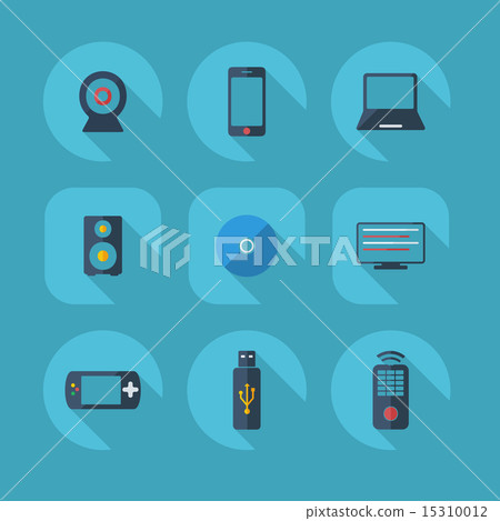 Flat concept, set modern design with shadow Flat concept, set modern design with shadow 15310012