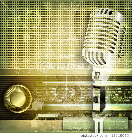 abstract background microphone and retro radio abstract background microphone and retro radio 15310073