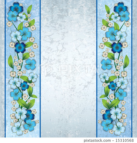 abstract grunge background with flowers 15310568