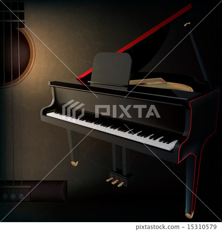 abstract background with guitar and grand piano abstract background with guitar and grand piano 15310579