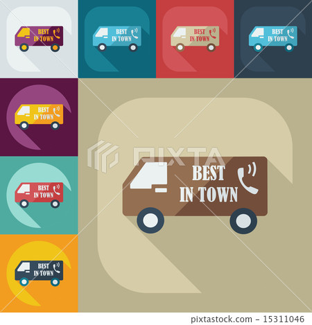 Flat modern design with shadow icons car shipping 15311046