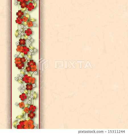 abstract grunge background with spring flowers 15311244