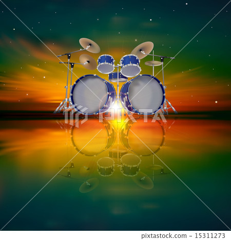 abstract background with drum kit - Stock Illustration [15311273] - PIXTA