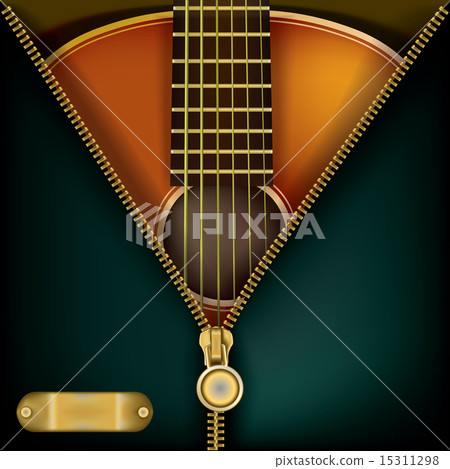 abstract music background with guitar and zipper 15311298