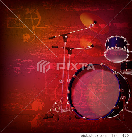 abstract grunge background with drum kit 15311470