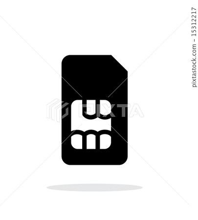 Standard SIM card simple icon on white background. 15312217