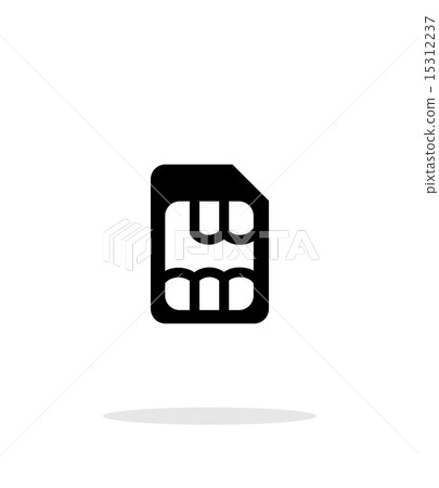 Micro SIM simple icon on white background. 15312237