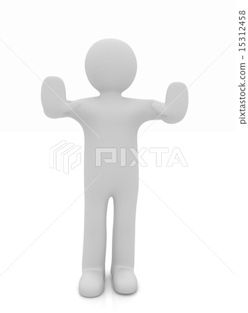 3d man. Ban, veto, warning concept 15312458