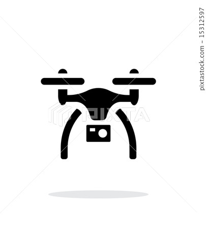 Drone with camera simple icon on white background. - Stock Illustration ...