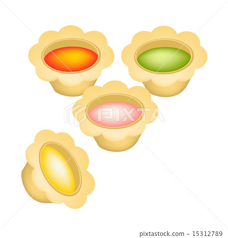 Colorful Palm Sugar in Crispy Golden Bowls Colorful Palm Sugar in Crispy Golden Bowls 15312789