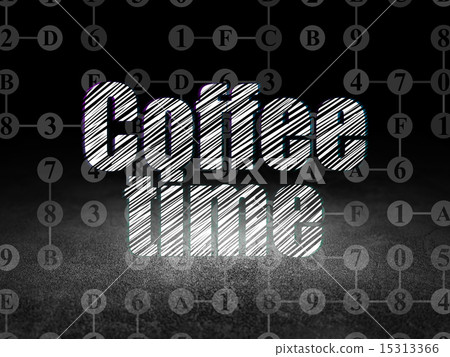 Time concept: Coffee Time in grunge dark room Time concept: Coffee Time in grunge dark room 15313366