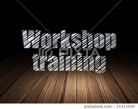 Education concept: Workshop Training in grunge dark room Education concept: Workshop Training in grunge dark room 15313584