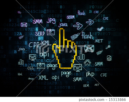 Web development concept: Mouse Cursor on Digital background 15313866