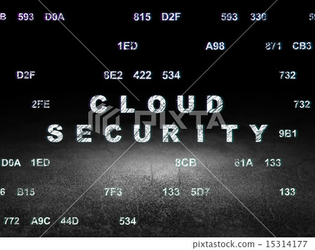 Protection concept: Cloud Security in grunge dark room 15314177