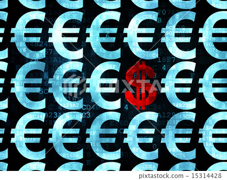 Currency concept: dollar icon on Digital background 15314428