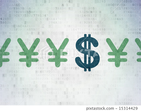Currency concept: dollar icon on Digital Paper background 15314429