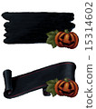 Halloween pumpkin accompanied by two blackboards Halloween pumpkin accompanied by two blackboards 15314602