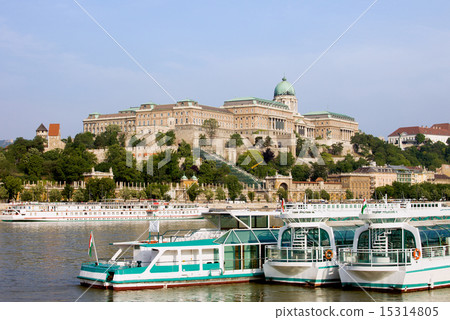 Buda Castle and Boats on Danube River 15314805