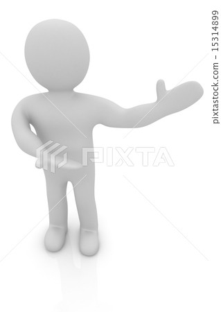 3d people - man, person presenting - pointing. 15314899